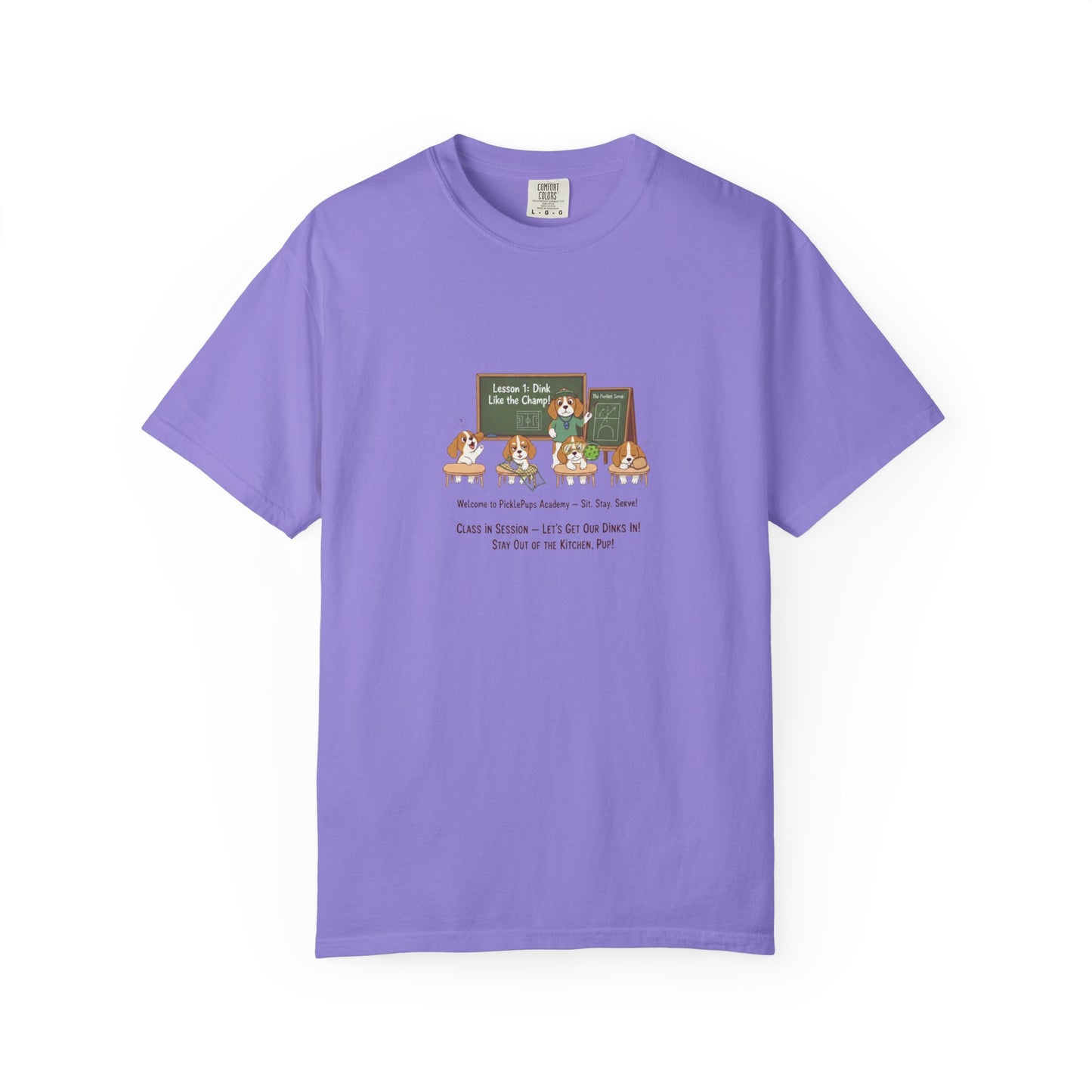 Beagle Pickleball Classroom Cartoon T-shirt | Dog Teacher Paw School Design