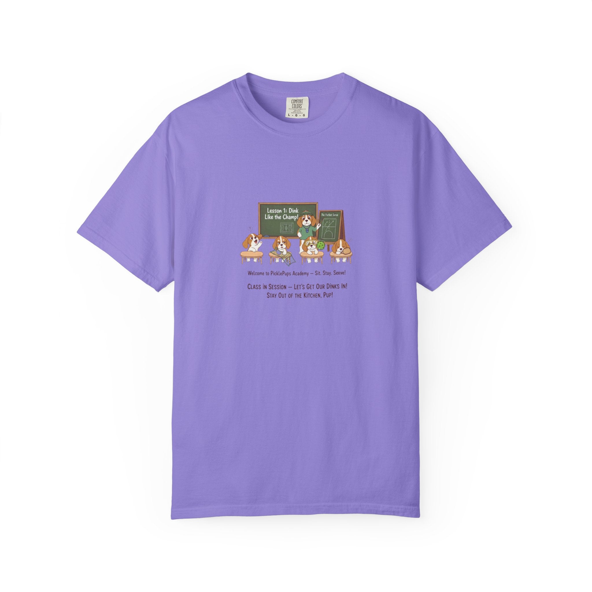 Beagle Pickleball Classroom Cartoon T-shirt | Dog Teacher Paw School Design