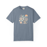 Coastal Seashells and Coral T-Shirt | Beach Wave Sunset Art