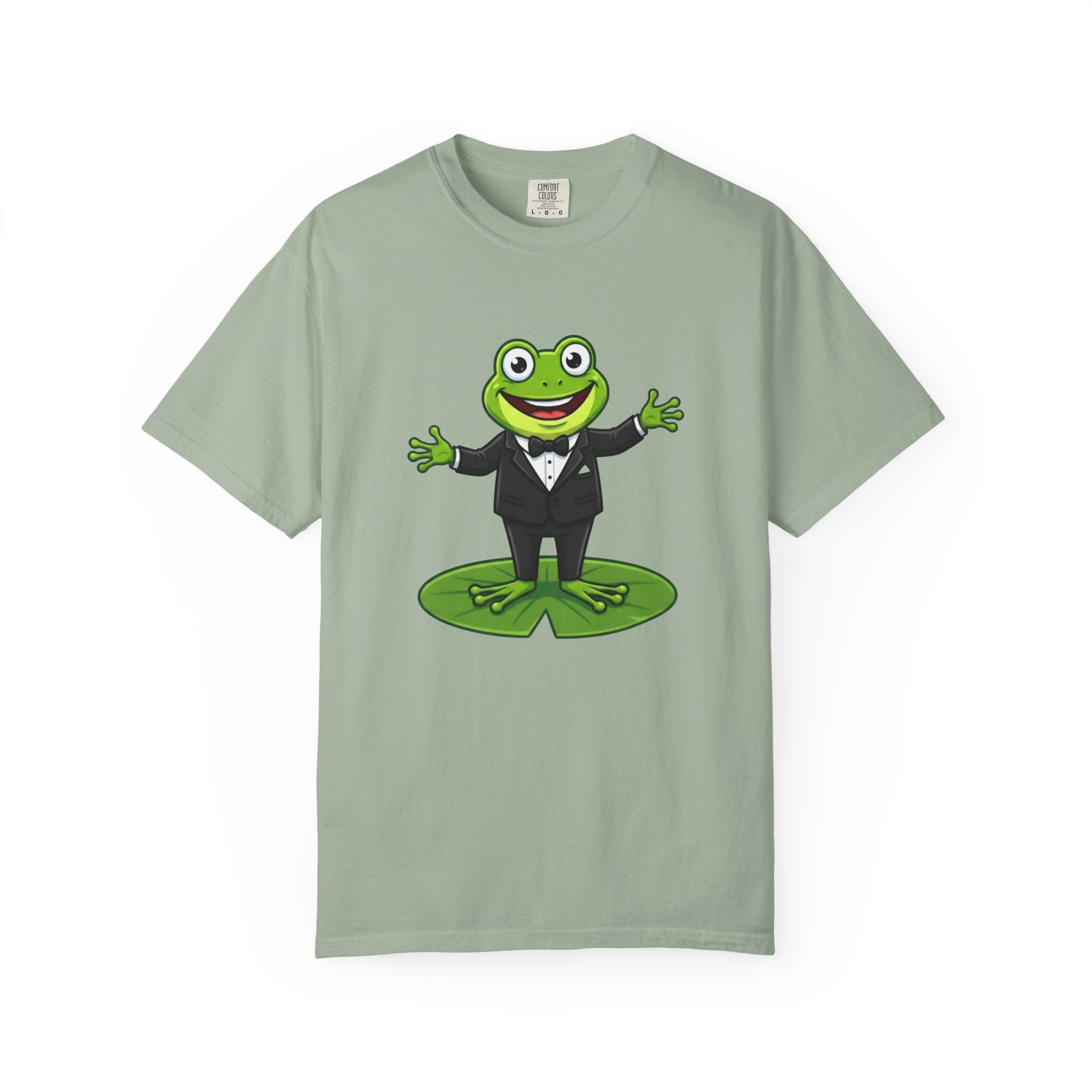 Funny Tuxedo Frog T-shirt | Frog on Lily Pad Amphibian Design