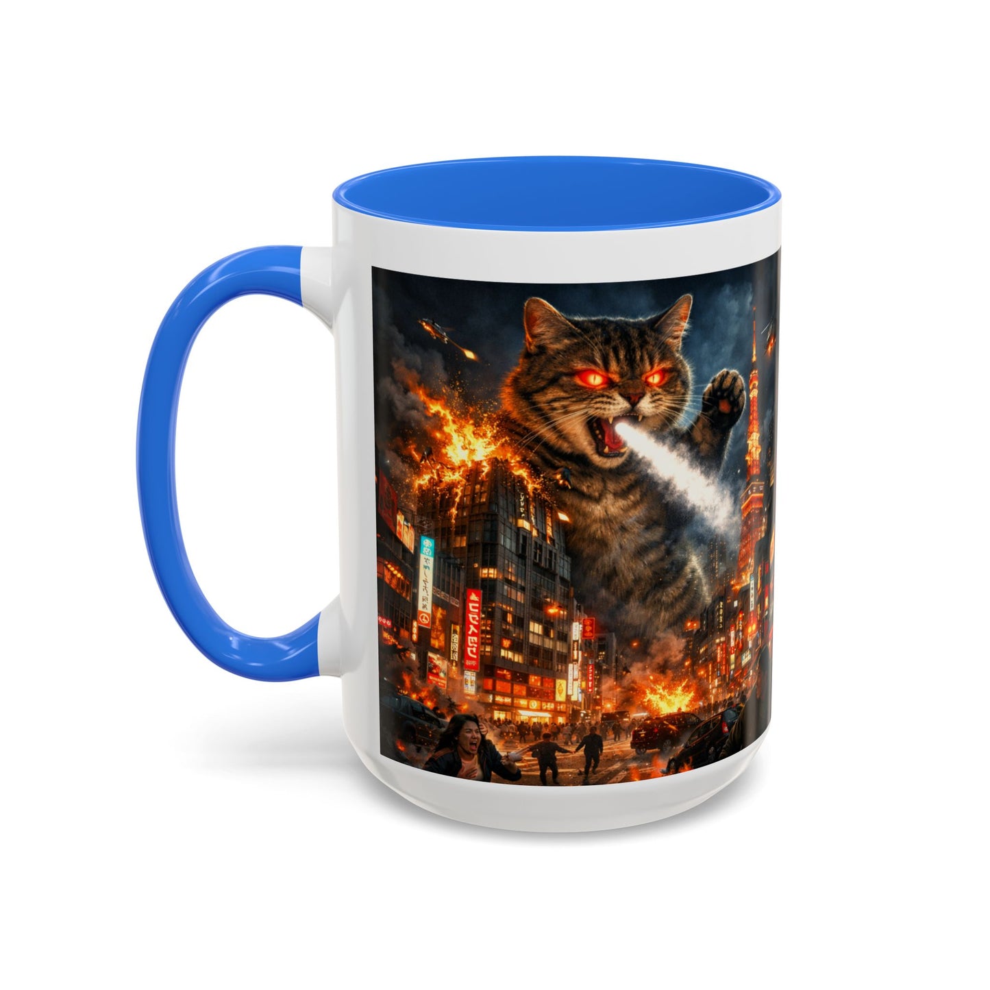 Catzilla Tokyo Cityscape Mug | Color Interior 11oz 15oz