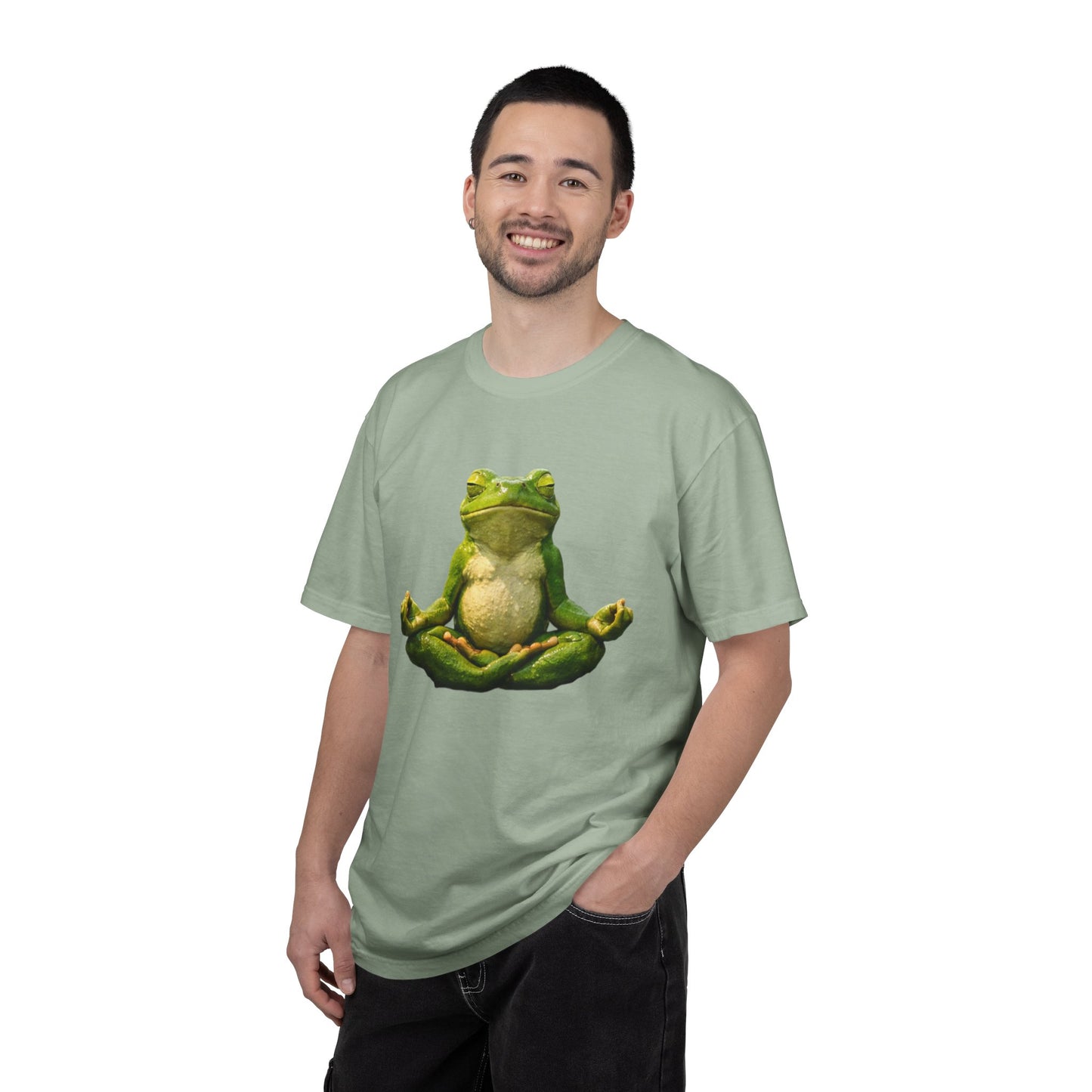 Meditating Frog T-shirt | Zen Yoga Frog Illustration, Relaxation Tee