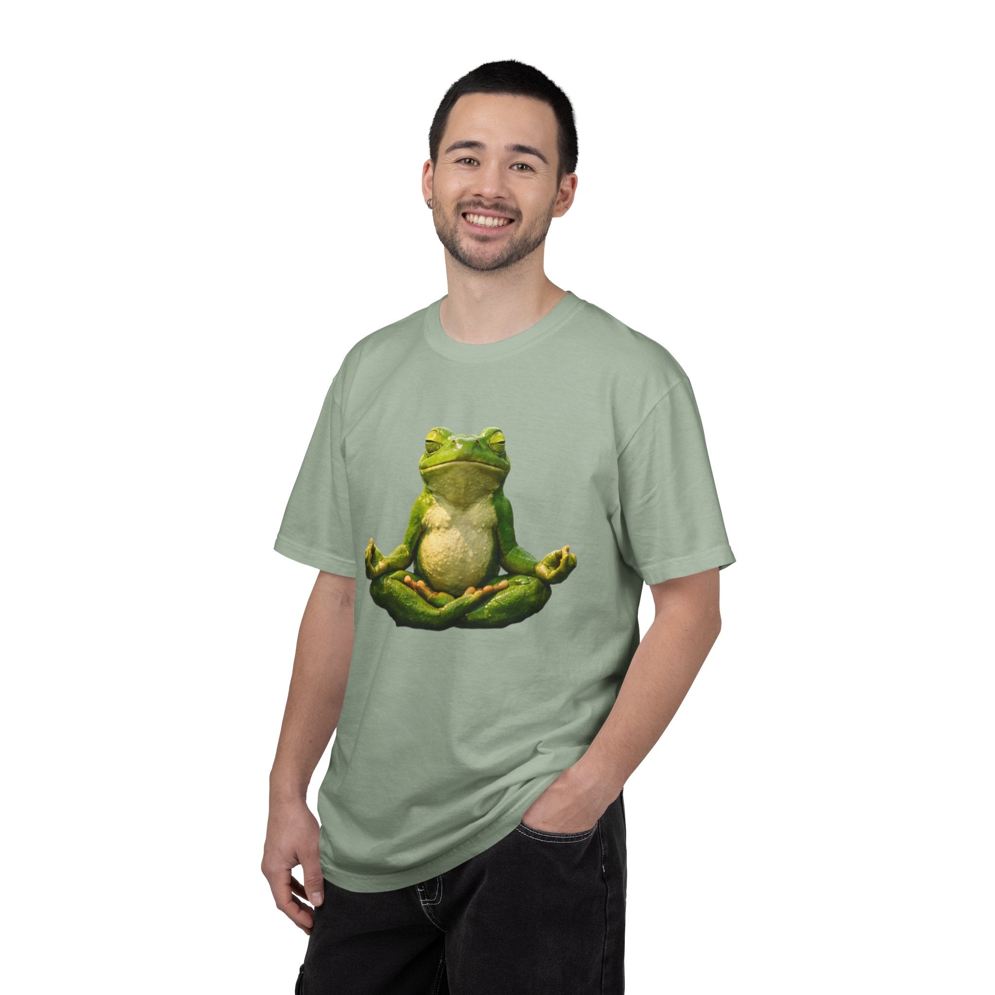 Meditating Frog T-shirt | Zen Yoga Frog Illustration, Relaxation Tee