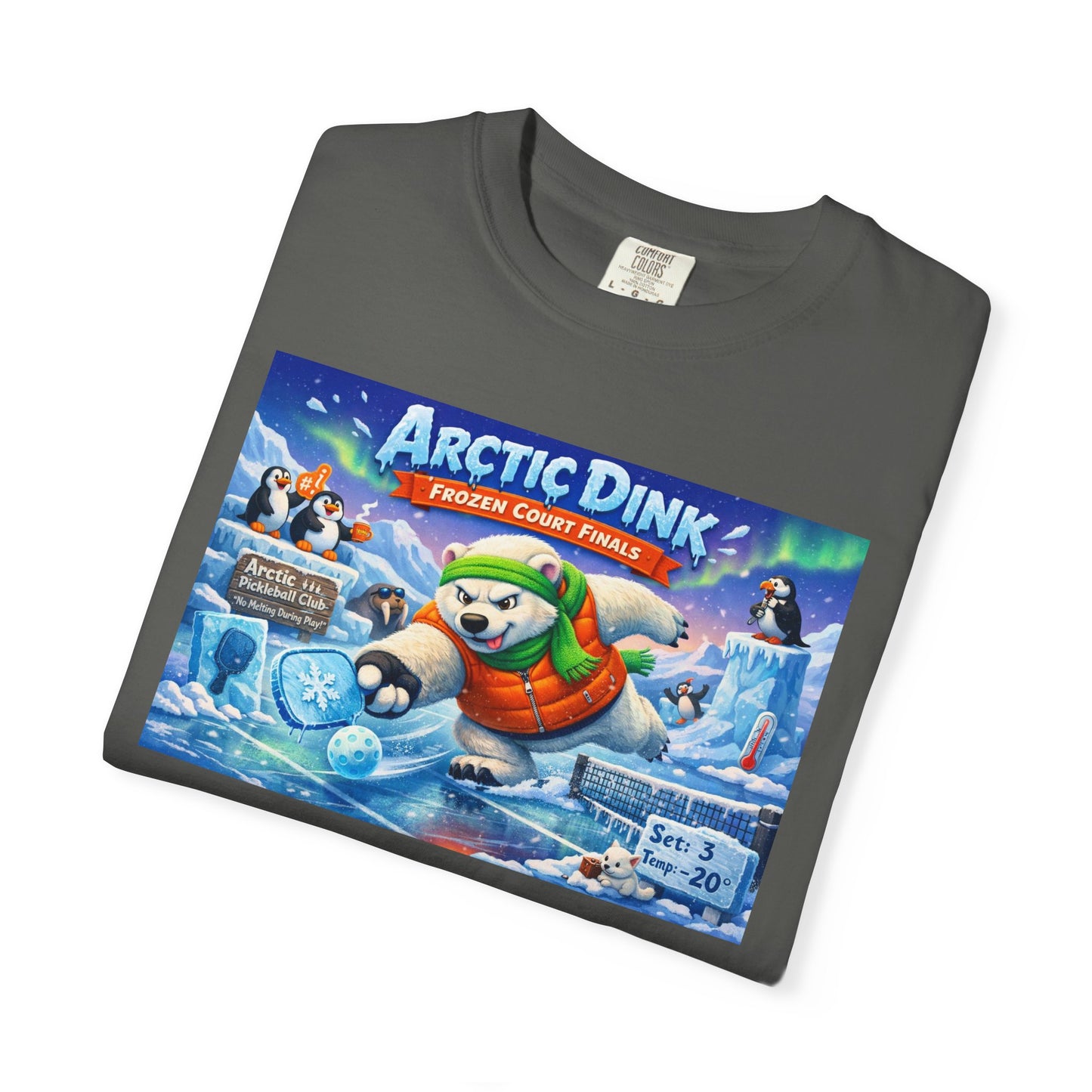 Arctic Dink Polar Bear Pickleball T-Shirt | Retro Game Art