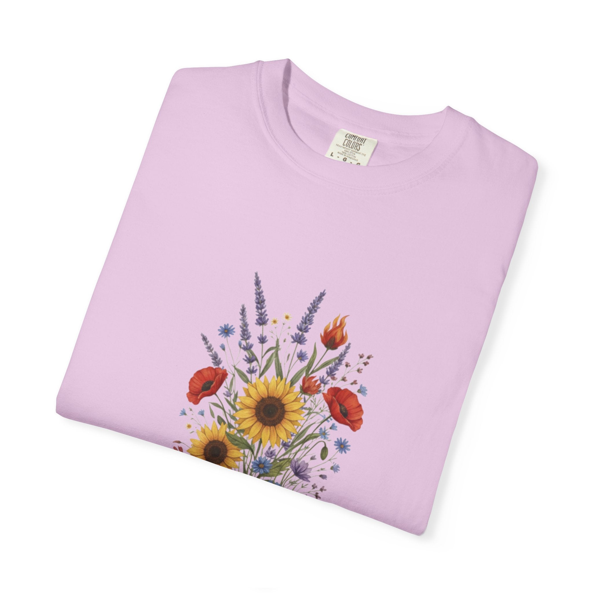 Sunflower and Wildflower Bouquet T-Shirt | Floral Botanical Garden Tee