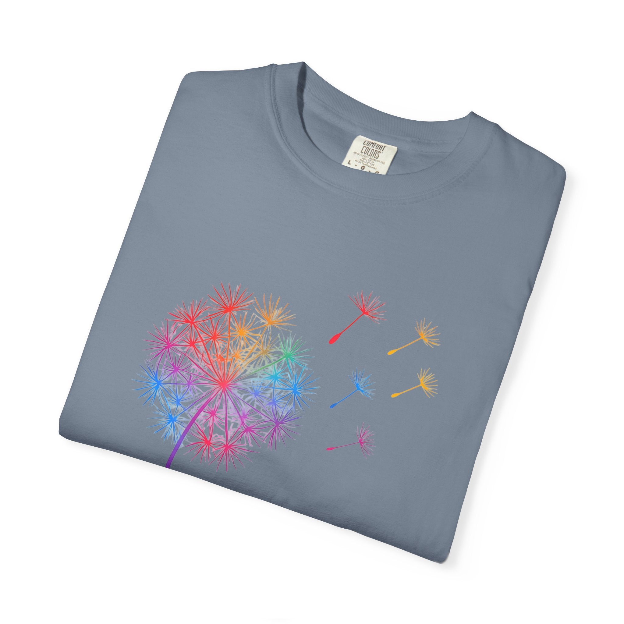 Rainbow Dandelion Tee | T-Shirt, Colorful Seed Puff Design