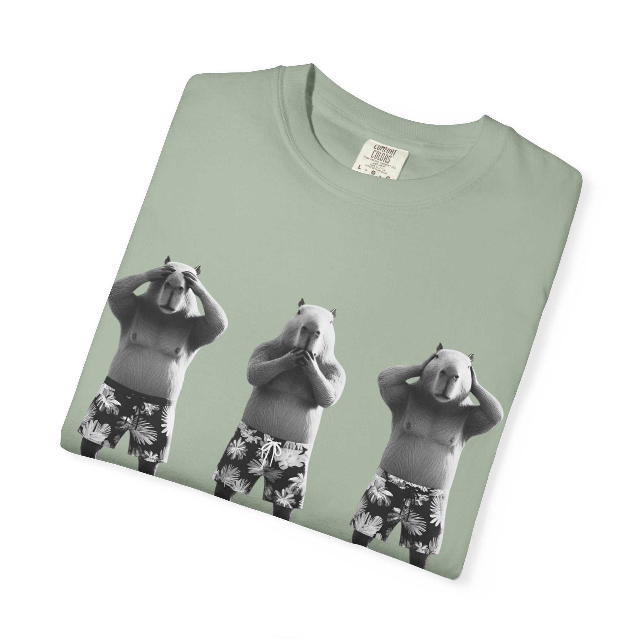 Capybara See No Evil Speak No Evil Hear No Evil T-shirt | Three Monkeys Graphic