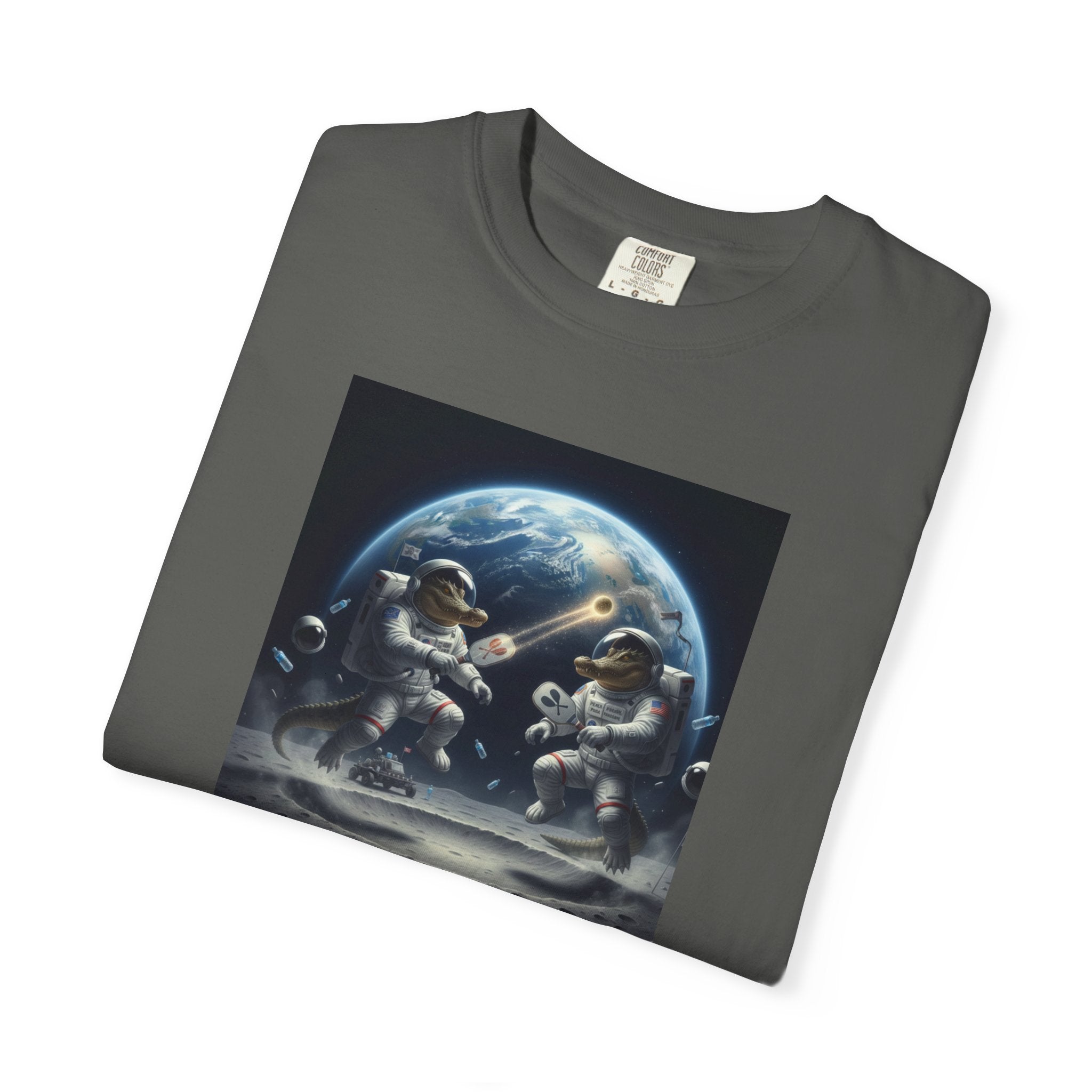 Gator Lunar Pickleball  T-shirt | Earth Background, Spacewalk Illustration