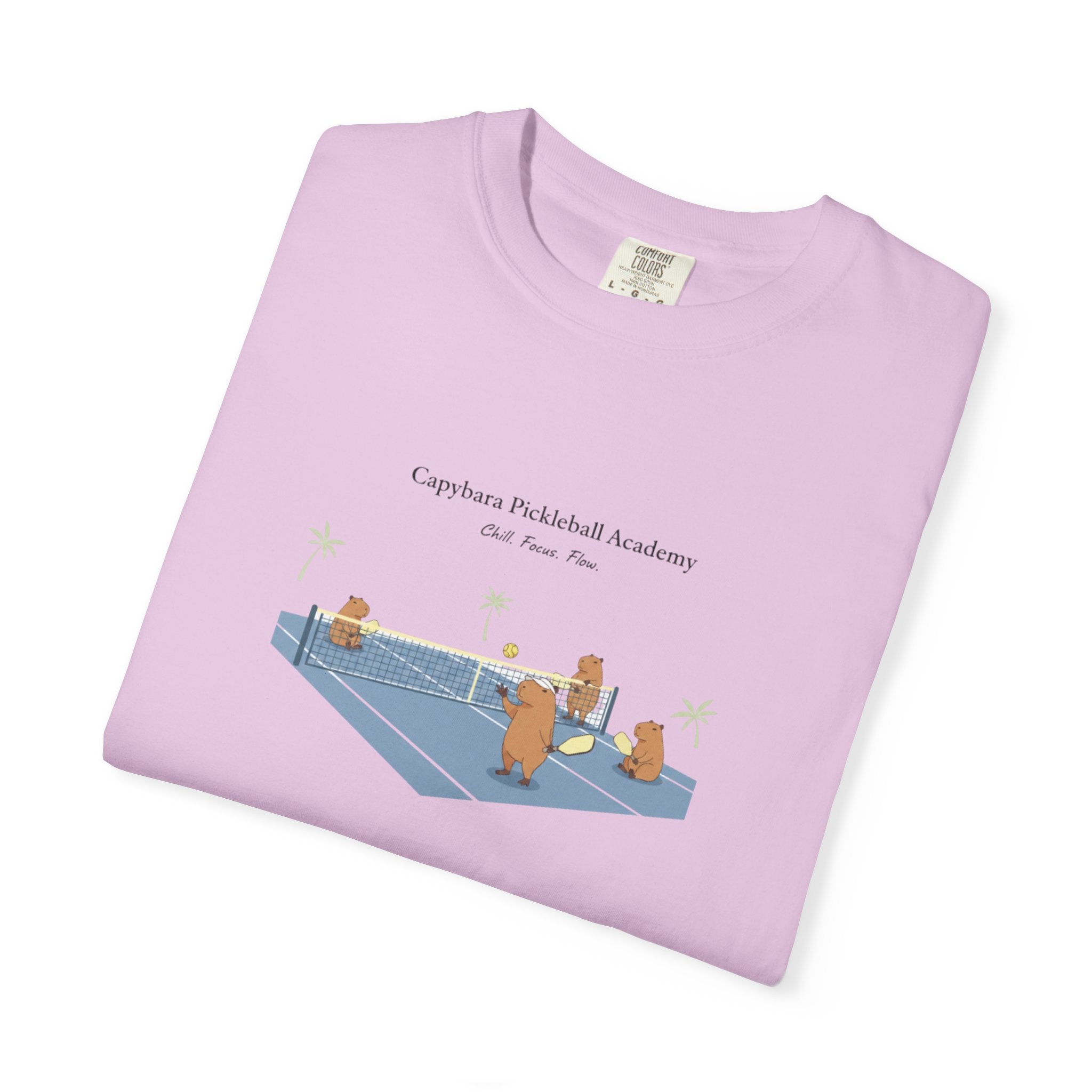 Capybara Pickleball Academy T-shirt | Capybara Cartoon Pickleball Design