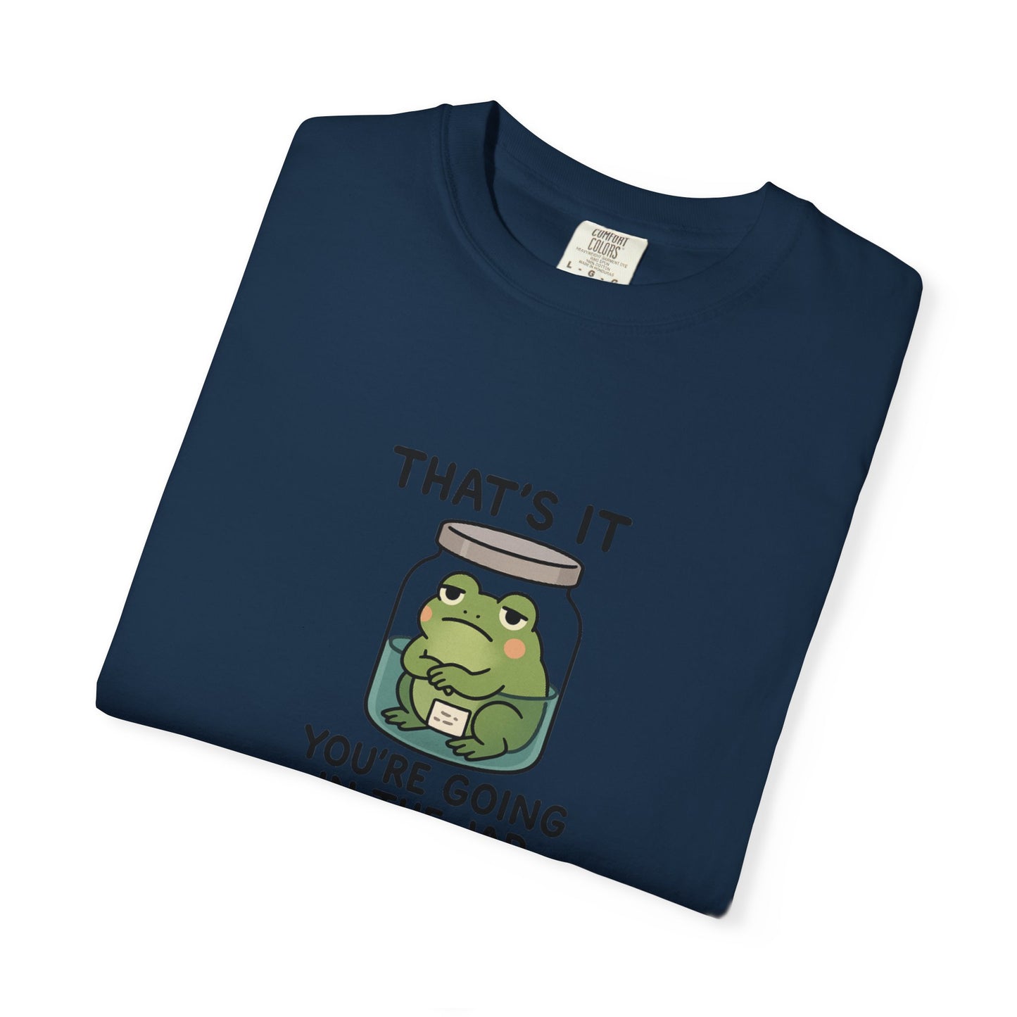 Glass Jar Frog Illustration T-shirt | Frog in Water Jar