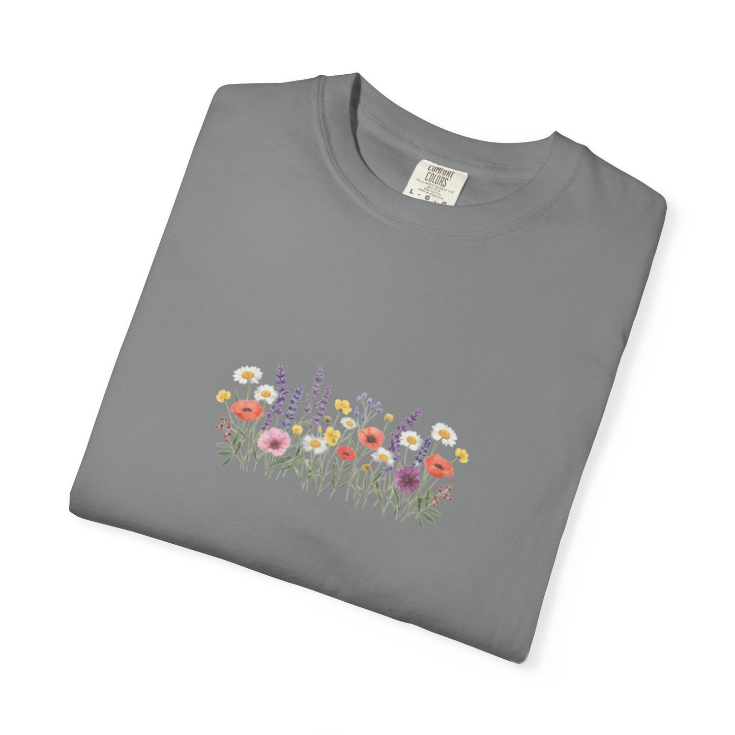 Wildflower Meadow watercolor floral design T-shirt | botanical garden tee
