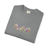Wildflower Meadow watercolor floral design T-shirt | botanical garden tee