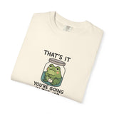 Glass Jar Frog Illustration T-shirt | Frog in Water Jar