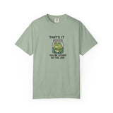 Glass Jar Frog Illustration T-shirt | Frog in Water Jar