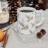 Dove with Bouquet Mug | Floral Peace Bird Ceramic Coffee Cup