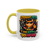 Straight Outta Meow The Kitty 90s Hip Hop Mug | Color Accent