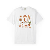 Boho Icons Mosaic T-Shirt | Crescent Moon Cactus Rainbows