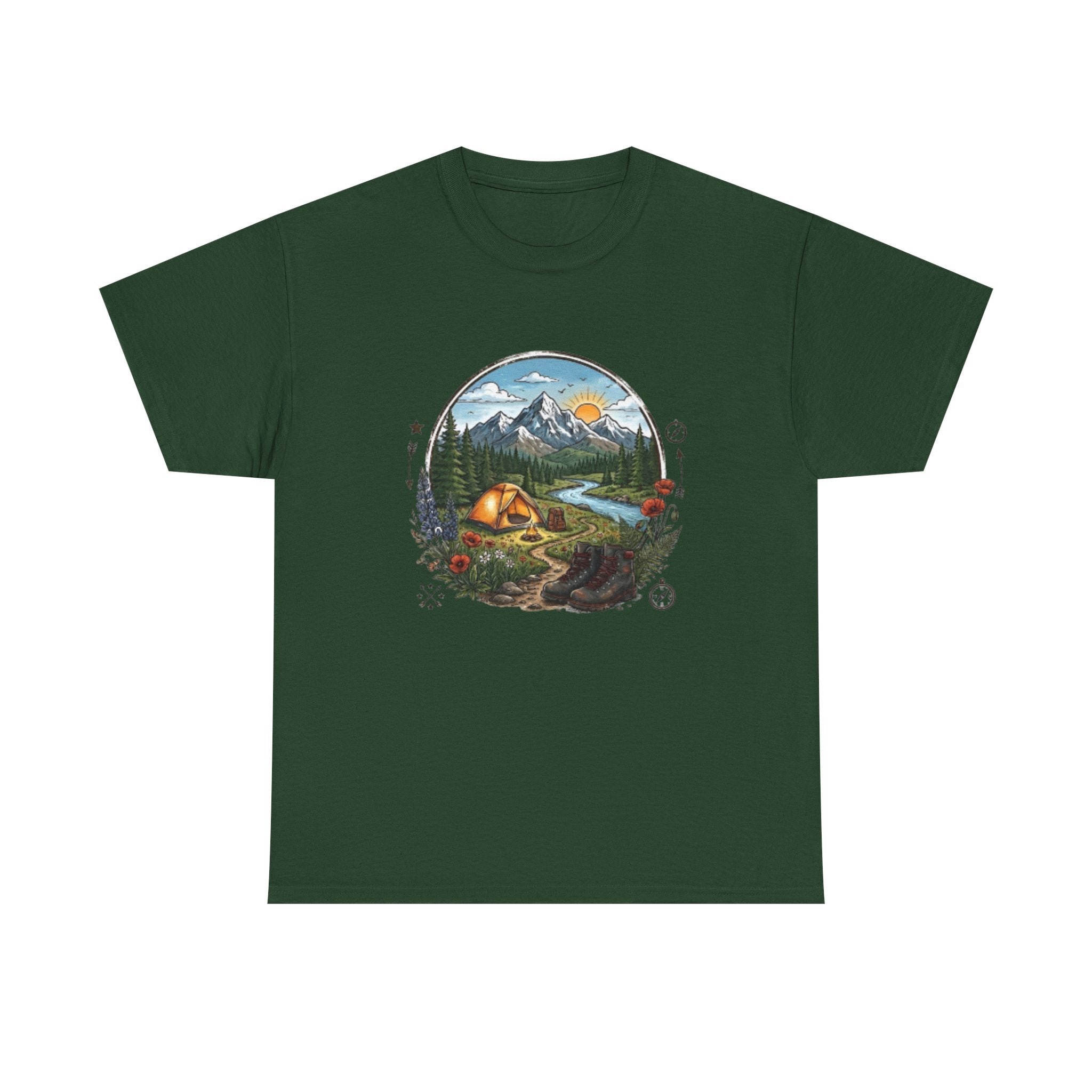Mountain Camping Adventure T-Shirt | Outdoor Nature Hiking Tee | Wilderness Tent Graphic Shirt | Gift for Hiker Camper |