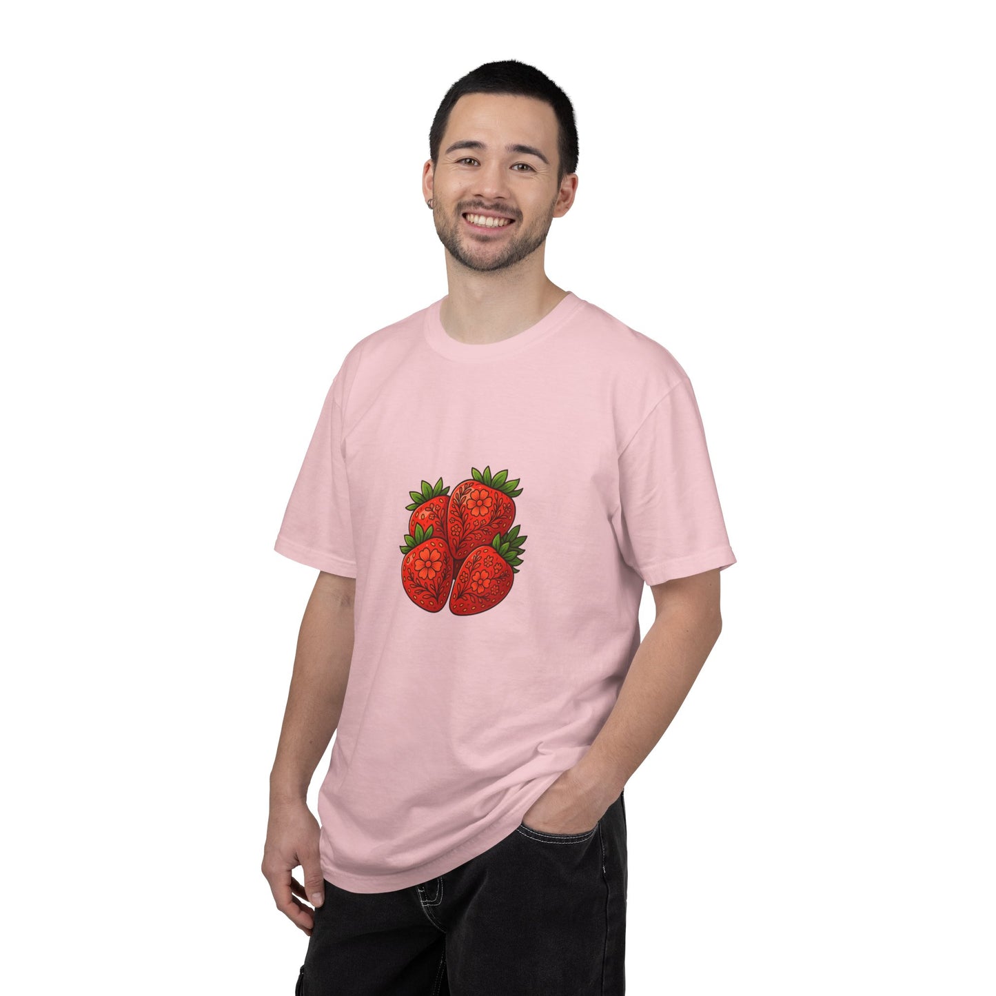 Strawberry Cluster T-shirt | Retro Floral Fruit Illustration