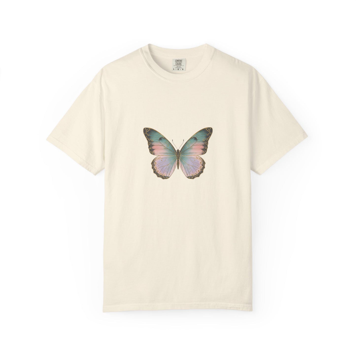 Retro 70s Vacation Butterfly T-shirt | Distressed Orange Teal Wings