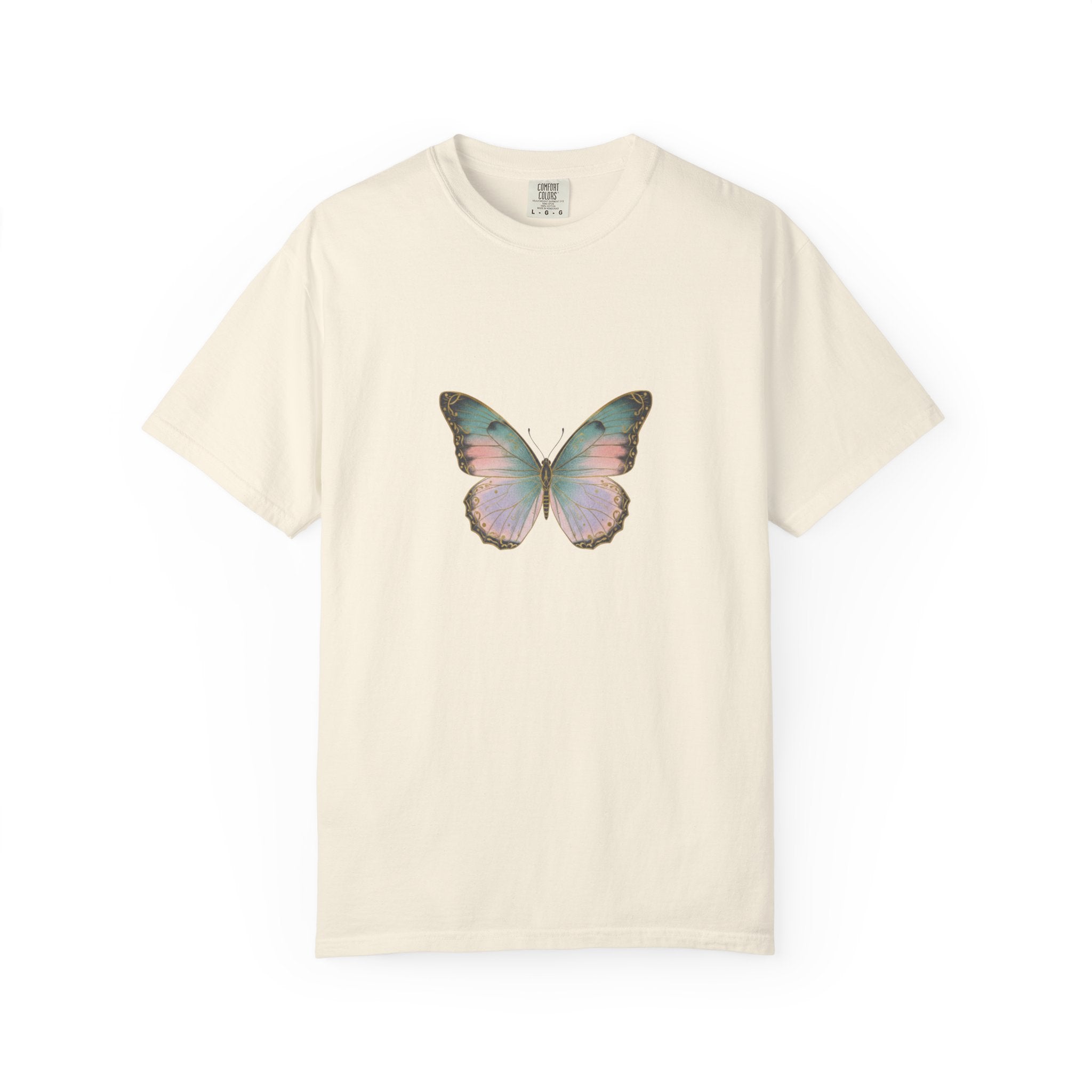 Retro 70s Vacation Butterfly T-shirt | Distressed Orange Teal Wings