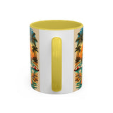 Surfing Bigfoot Mug | Retro Beach Sunset Bigfoot Wave Coffee Cup