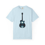 Moonlit Acoustic Guitar T-Shirt | Night Sky Guitar Silhouette
