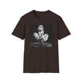 Capybara Blonde. Dress Pose T-Shirt | Retro Black & White Illustration