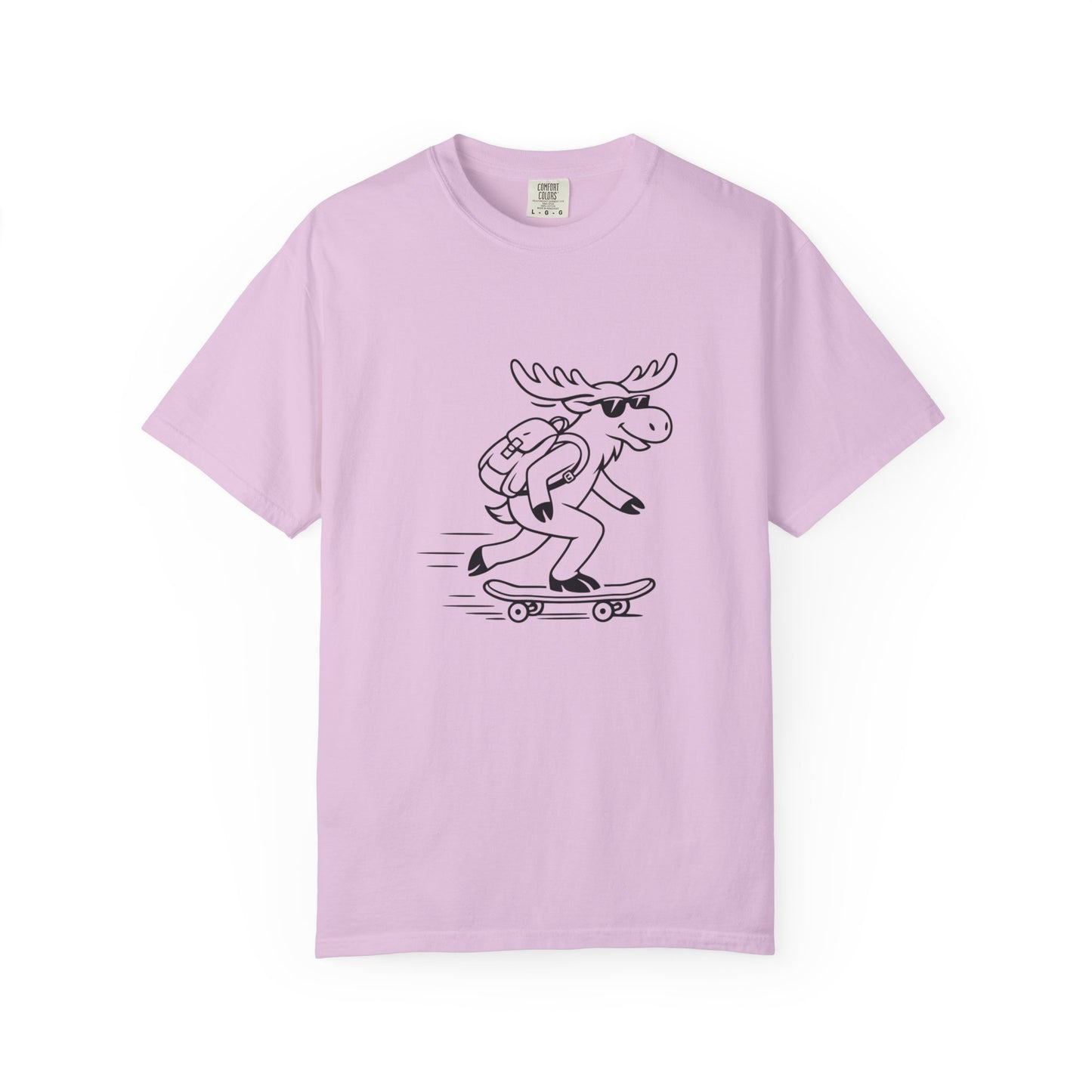 Skateboarding Moose T-shirt | Skateboard Cartoon Graphic Tee