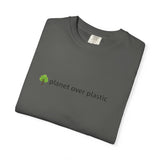 planet over plastic T-shirt | environmental tree slogan tee