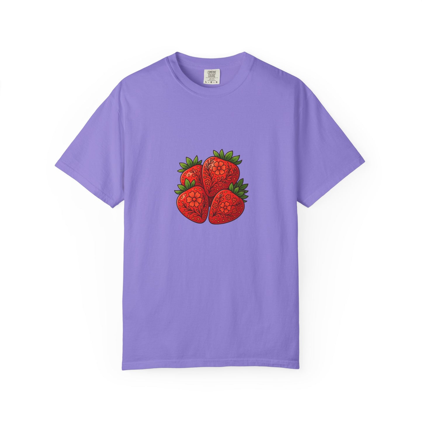 Strawberry Cluster T-shirt | Retro Floral Fruit Illustration