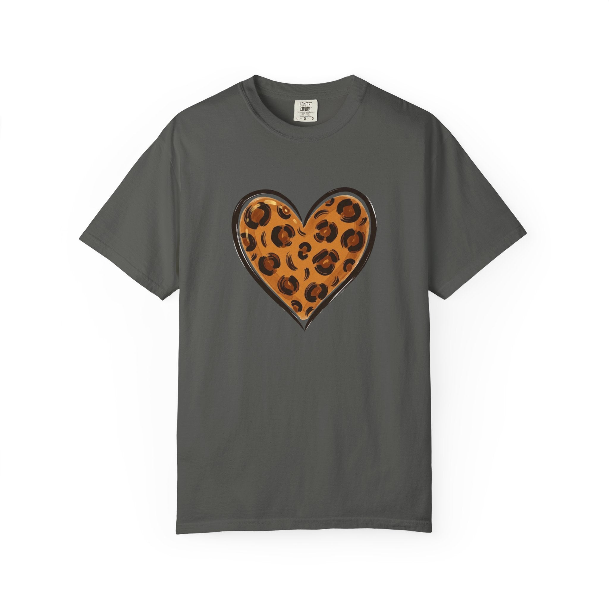 Leopard Print Heart T-shirt | Animal Print Heart Tee