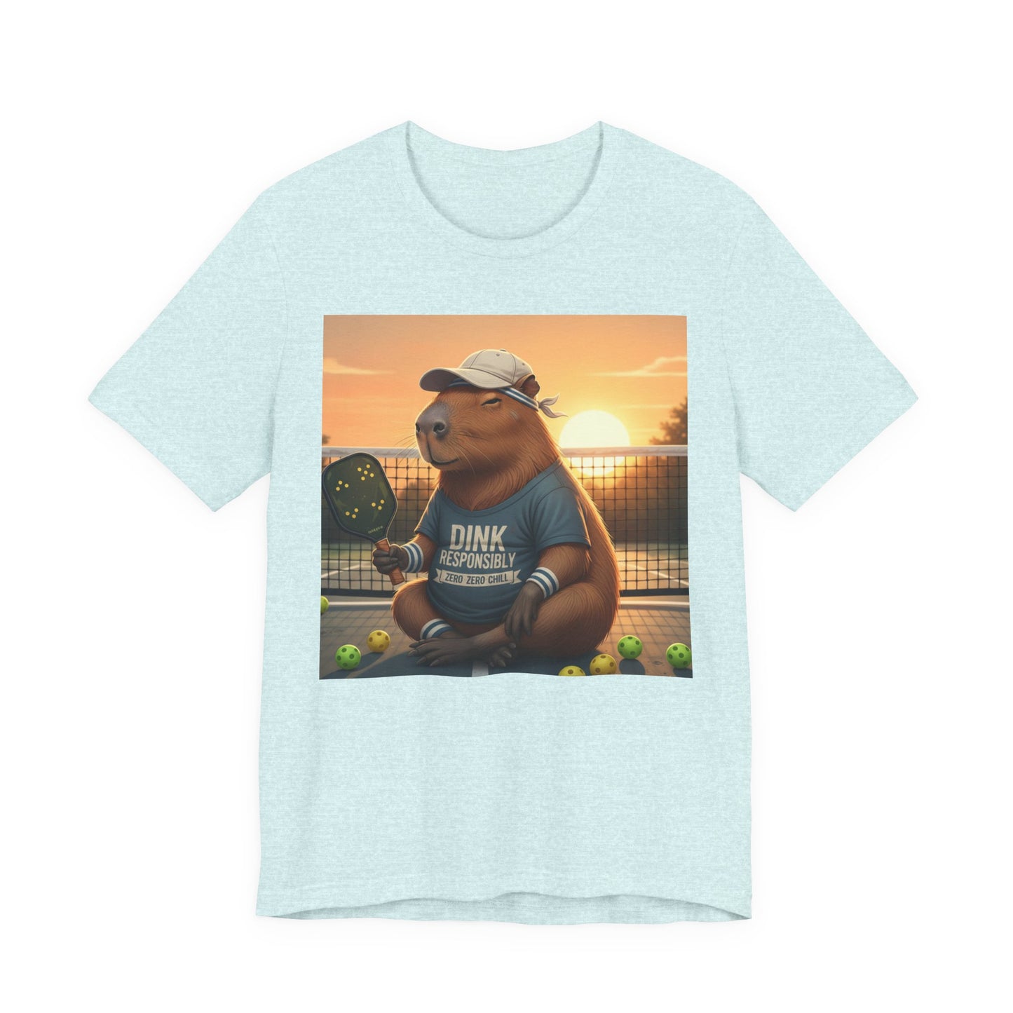 Dink Responsibly Pickleball Capybara Tee | Funny Animal Sports Art