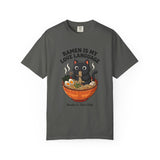 Ramen Is My Love Language T-shirt | Cat in Ramen Bowl Noodles Vibes Tee