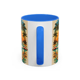 Surfing Bigfoot Mug | Retro Beach Sunset Bigfoot Wave Coffee Cup