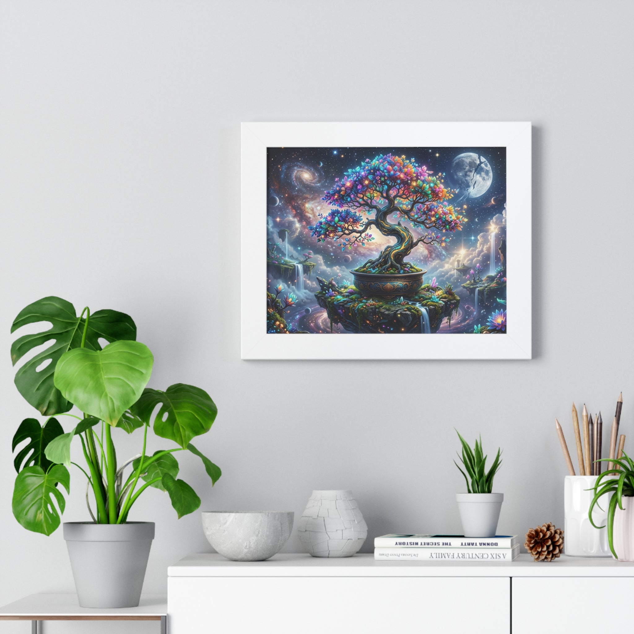 Cosmic Genesis Bonsai - Giclée Art Print on Canvas