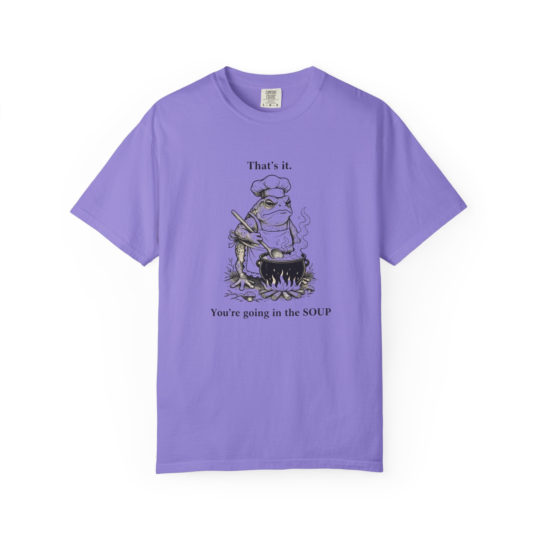 Funny Chef Frog Soup T-shirt | Toad Cooking Quote Tee