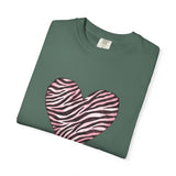 Pink Heart Zebra T-shirt | Romantic Zebra Heart Design
