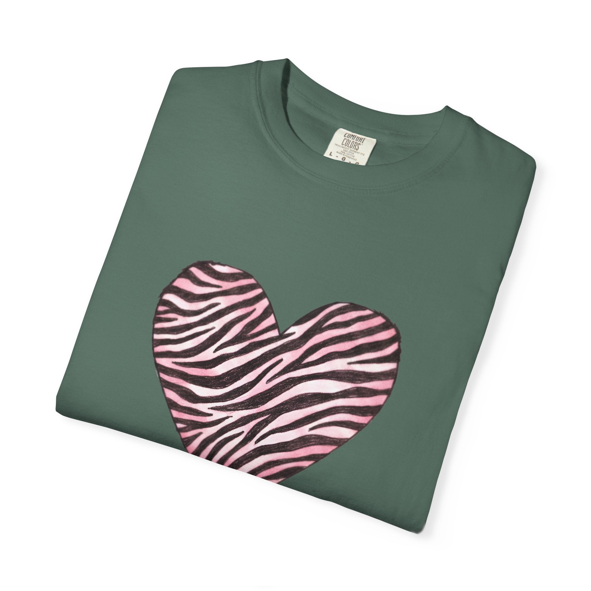 Pink Heart Zebra T-shirt | Romantic Zebra Heart Design