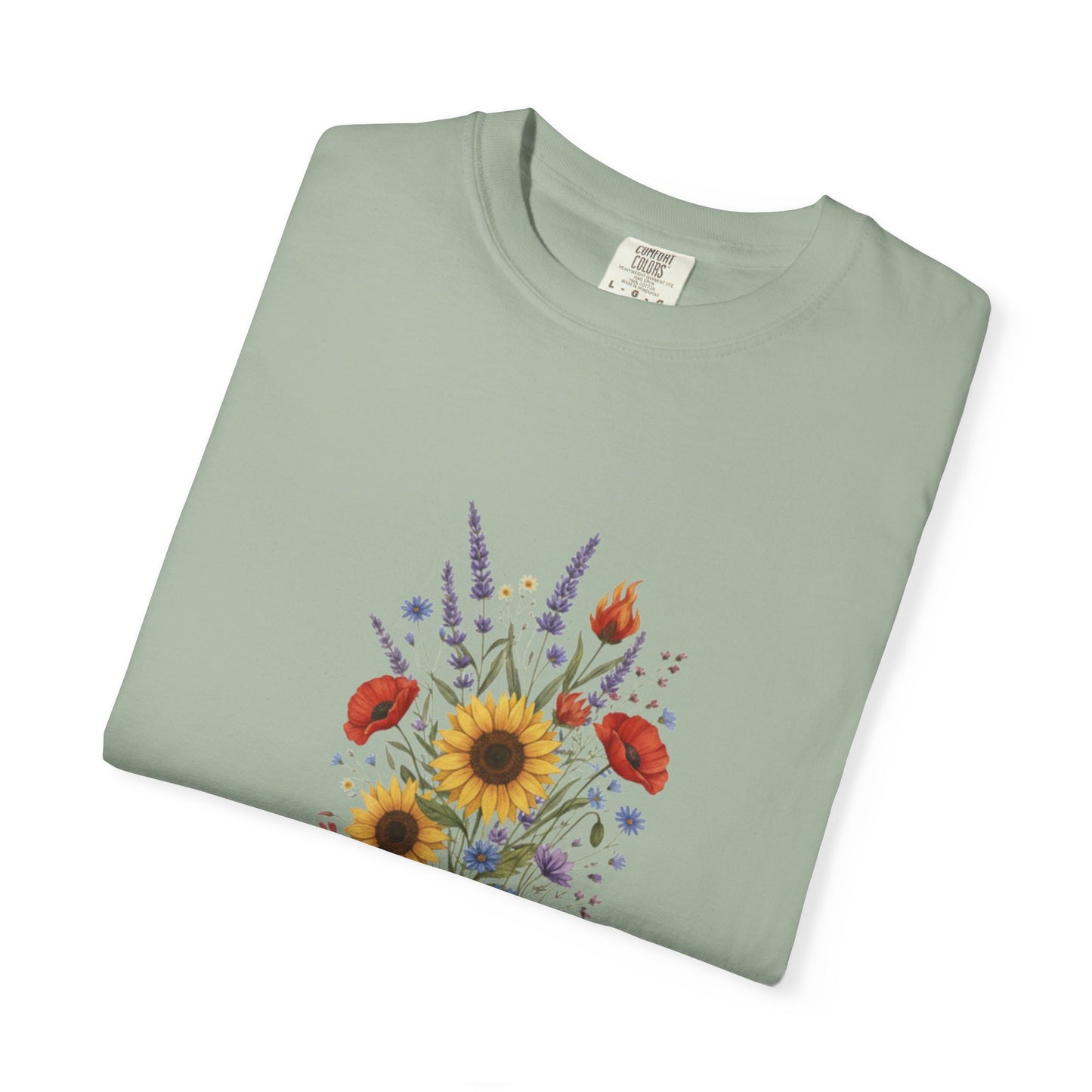 Sunflower and Wildflower Bouquet T-Shirt | Floral Botanical Garden Tee