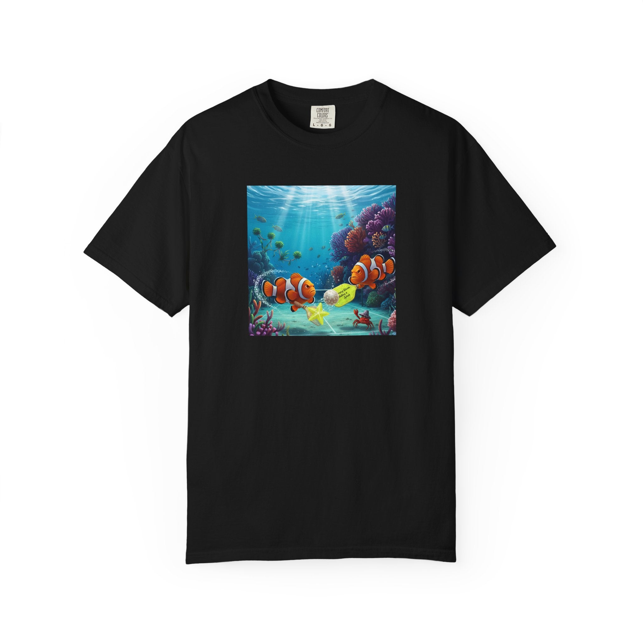Clownfish Reef Scene T-shirt | Underwater Coral Ocean Illustration