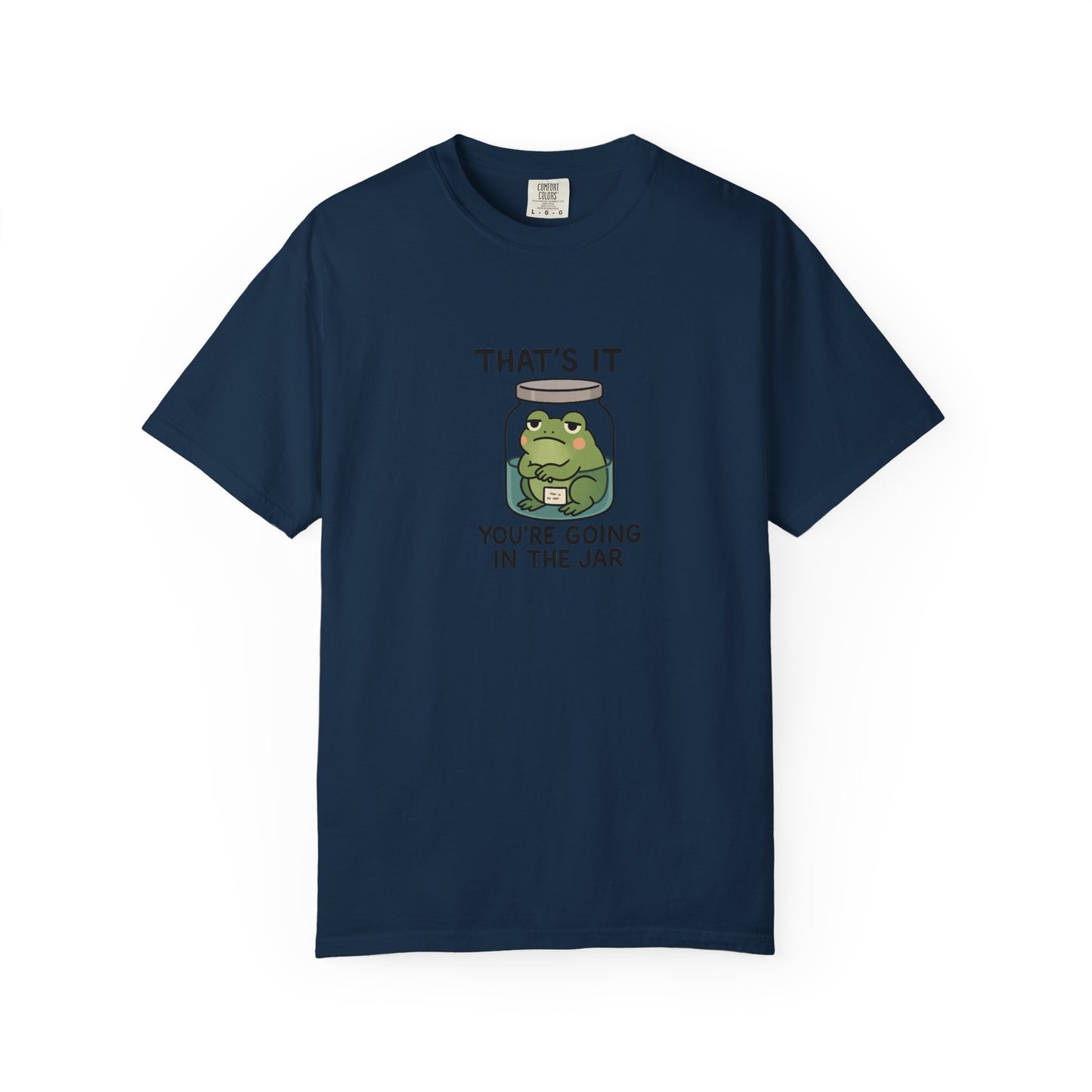 Glass Jar Frog Illustration T-shirt | Frog in Water Jar