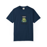 Glass Jar Frog Illustration T-shirt | Frog in Water Jar