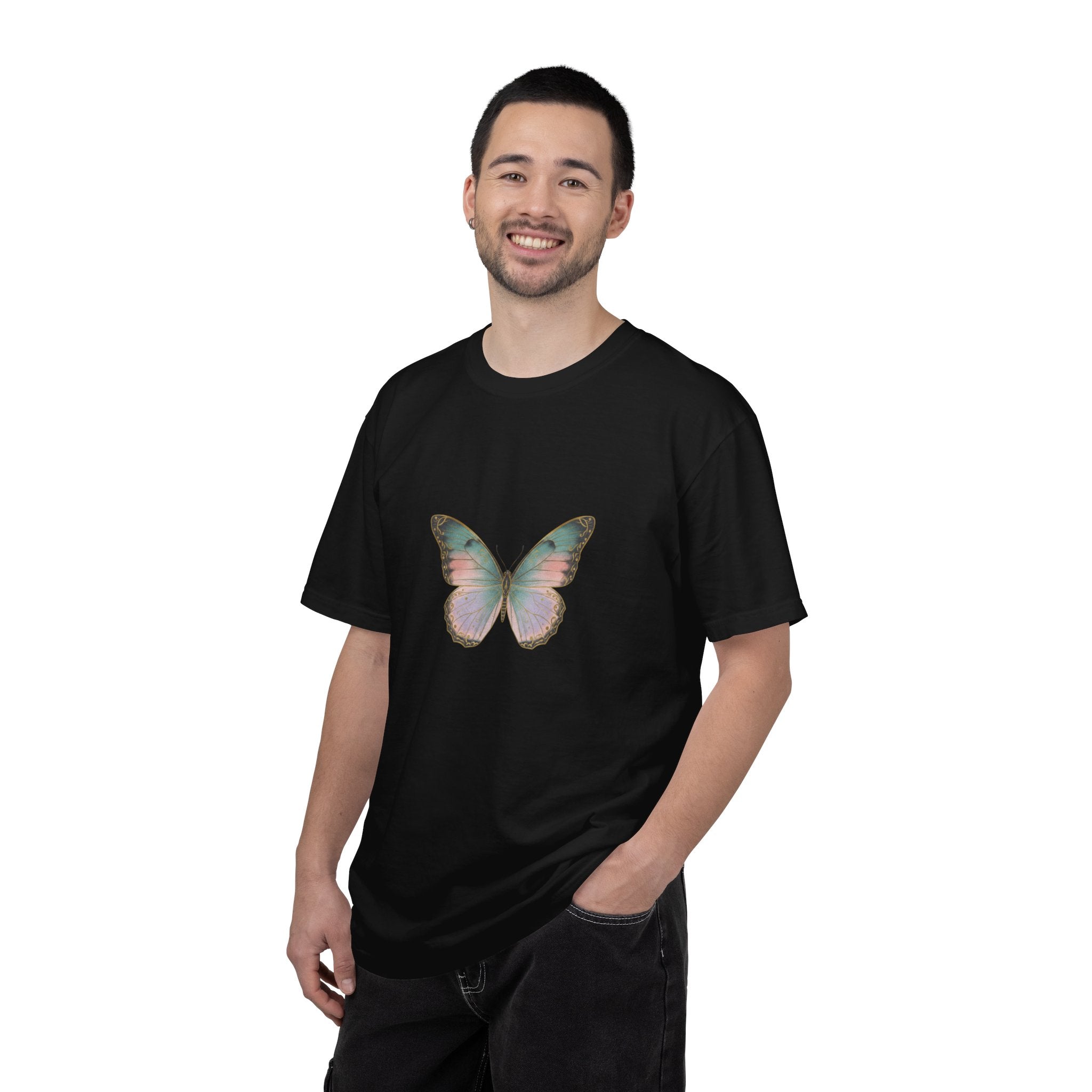 Retro 70s Vacation Butterfly T-shirt | Distressed Orange Teal Wings