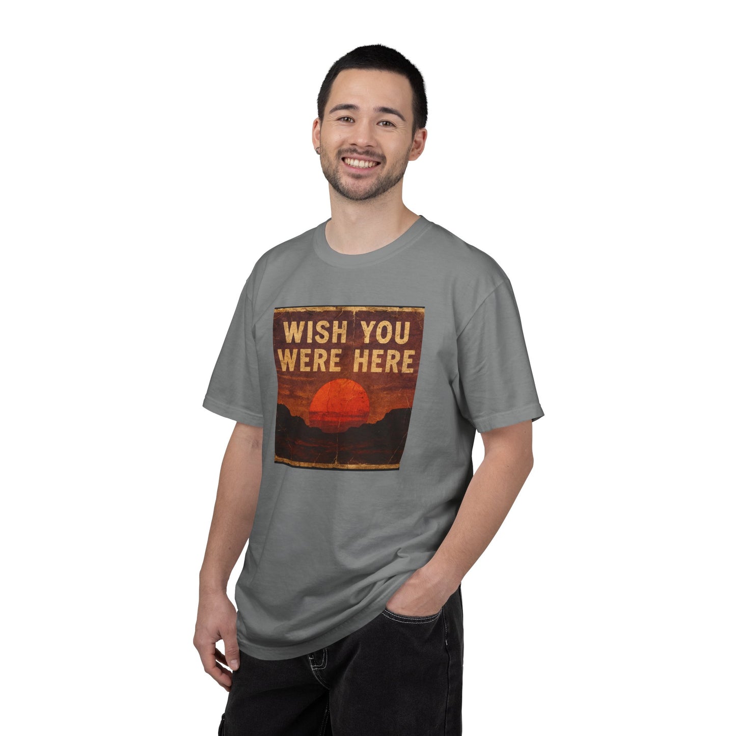 Wish You Were Here Sunset T-shirt | Vintage Sunset Graphic