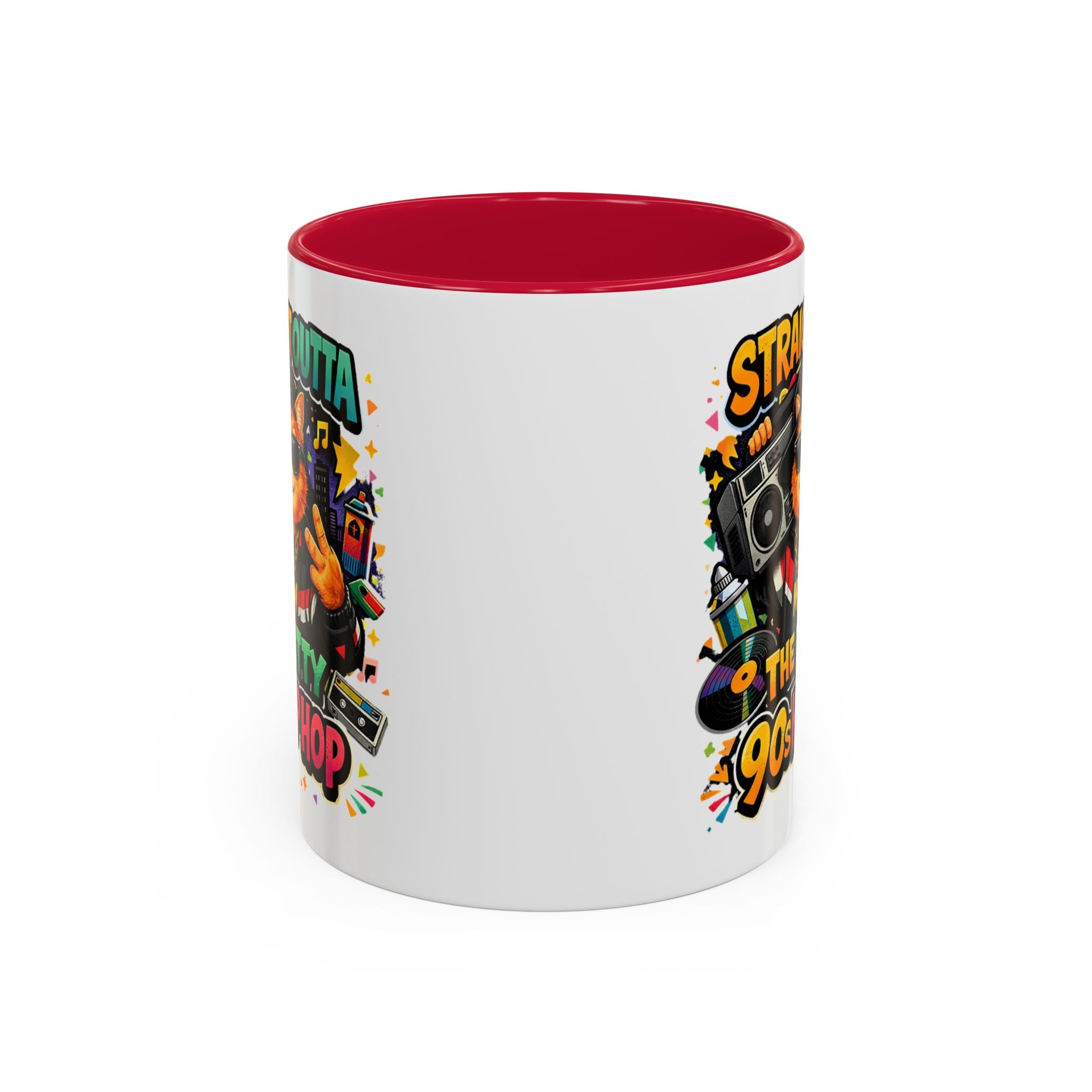 Straight Outta Meow The Kitty 90s Hip Hop Mug | Color Accent