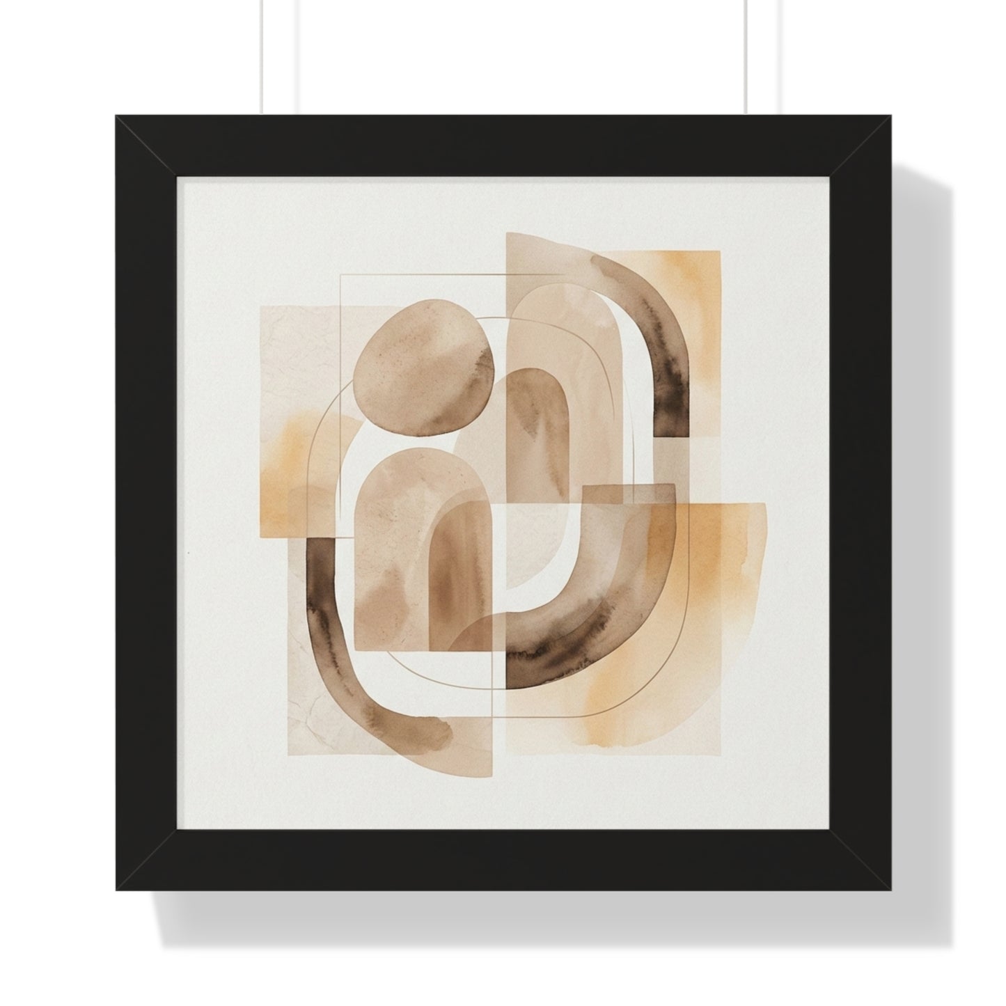 Abstract Neutral Art Framed Horizontal Poster | Minimal Wall Decor