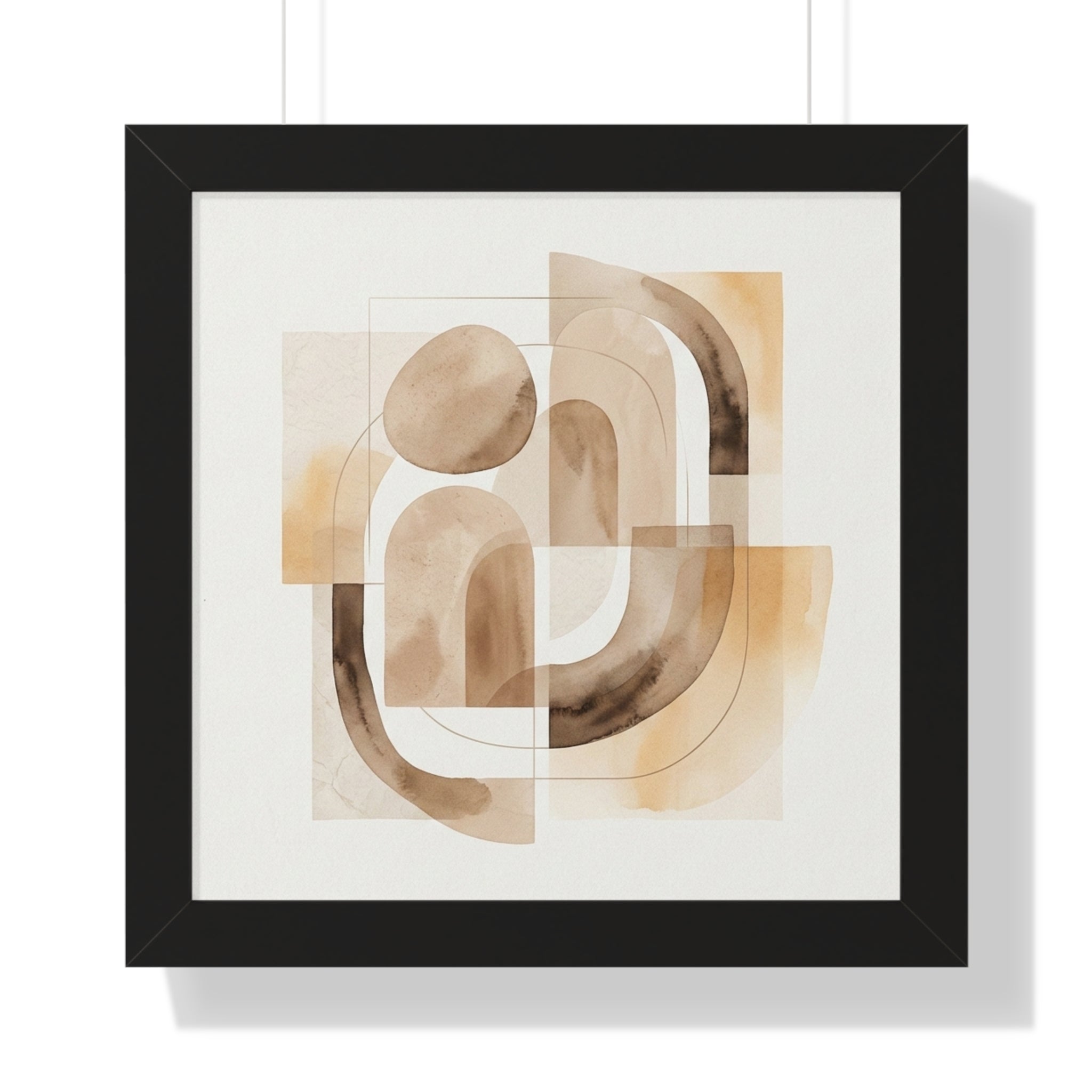 Abstract Neutral Art Framed Horizontal Poster | Minimal Wall Decor