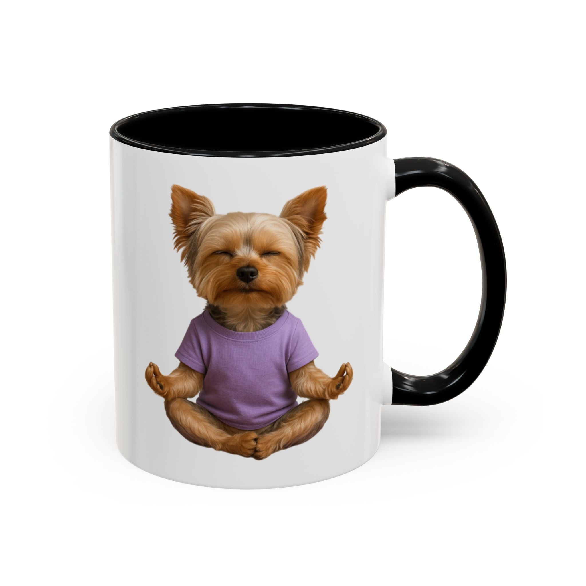 Meditating Yorkshire Terrier Mug | Accent Coffee Mug 11oz 15oz