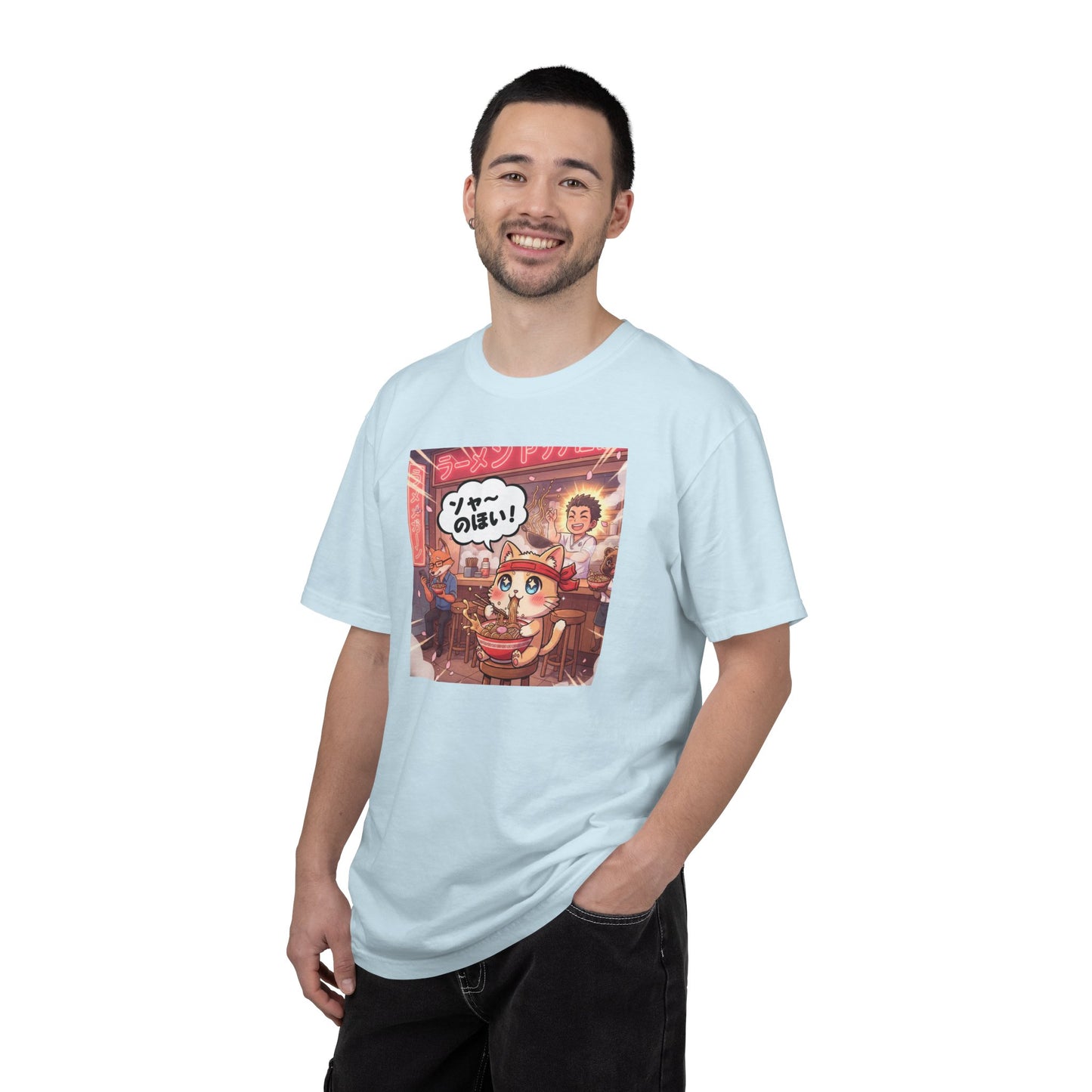 Kawaii Cat Ramen Shop T-Shirt | Anime Noodle Bar Illustration